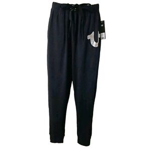 True Religon Loungewear Pajama Pants‎ Metallic Monogram Navy Blue Men's Size S